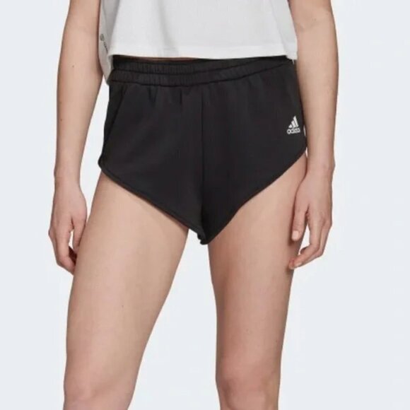 NWT Adidas Hyperglam Black Mini Booty Shorts - Picture 1 of 6
